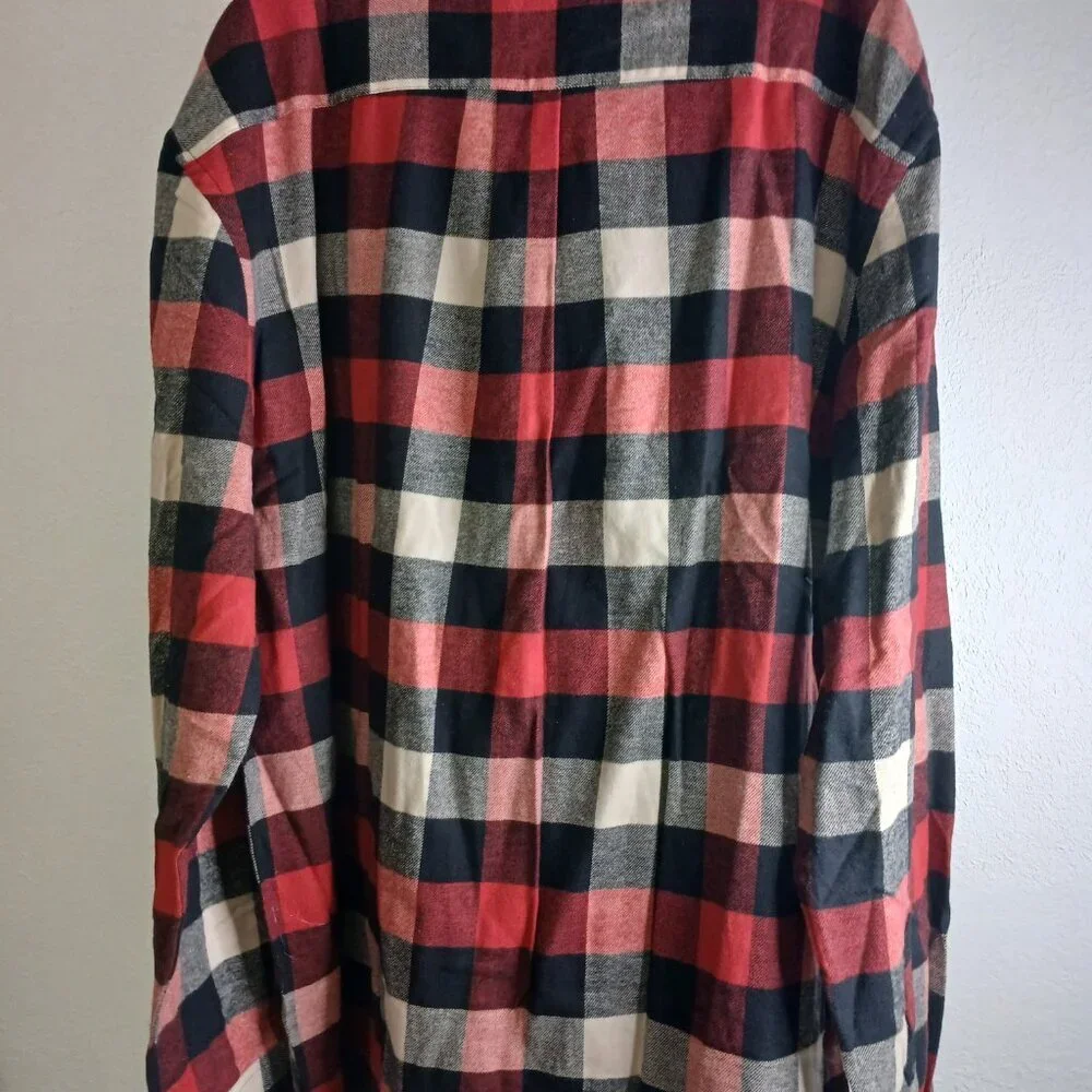 Croft & Barrow black red white Flannel Size XL - Picture 2 of 6
